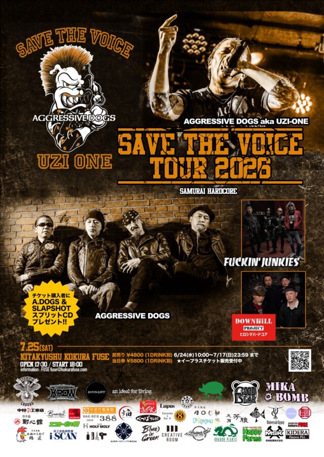 Aggressive Dogs aka UZI-ONE SAVE THE VOICE TOUR 2026